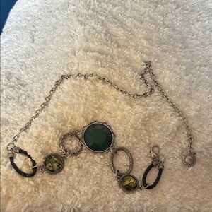 Stylish Silver and Green Women's Belt